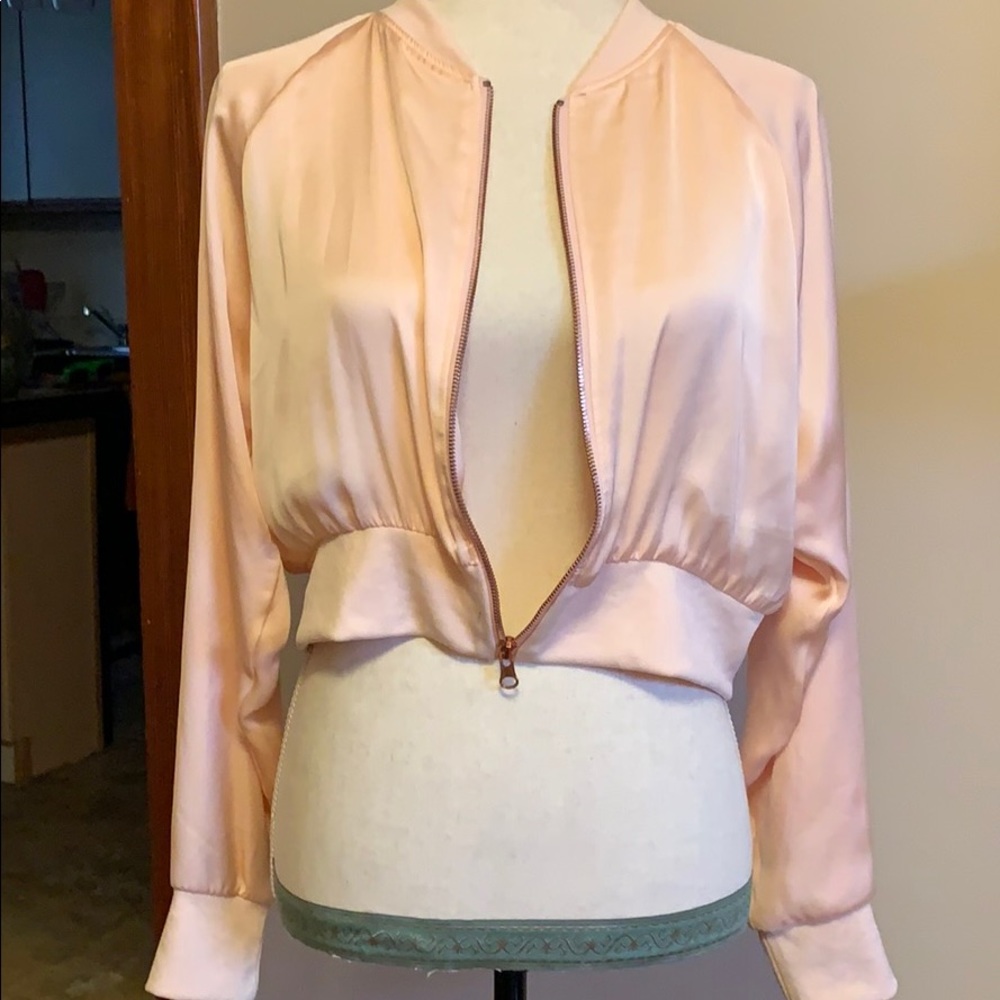Zara W/B Collection- Silk Like high wasted jacket